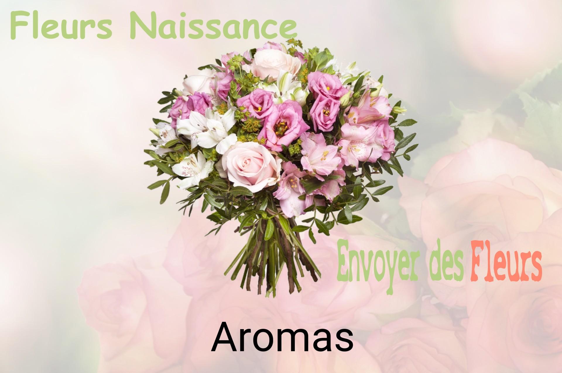 Bouquet de fleurs de naissance livré à Aromas