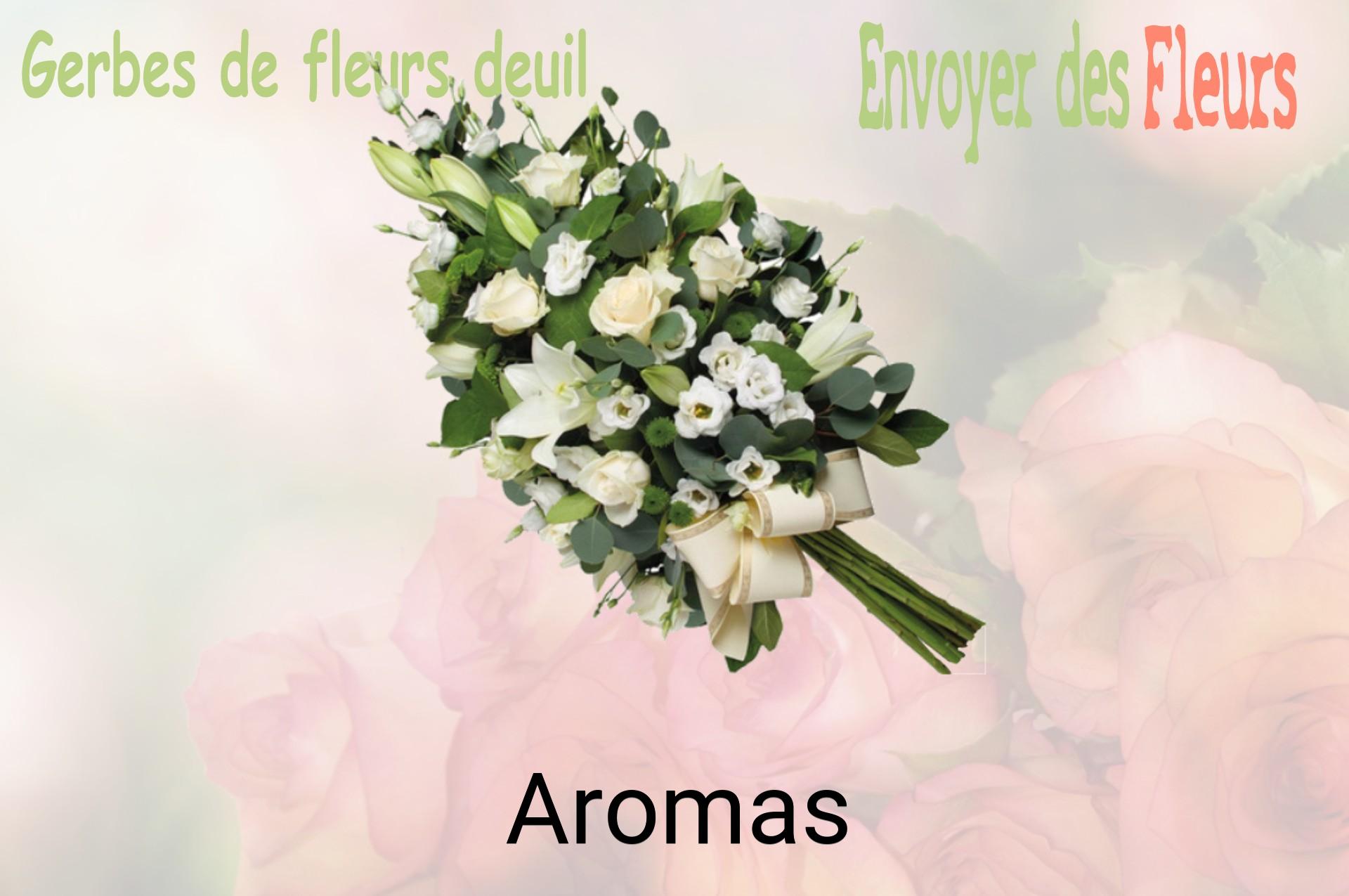 Gerbe de fleurs de deuil livrée à Aromas